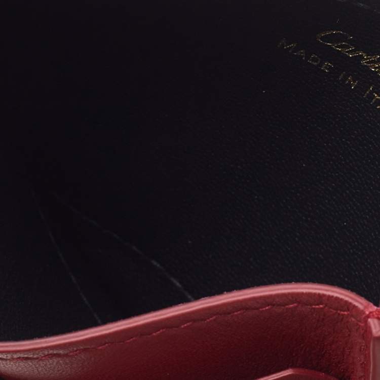 Pre Owned Cartier Red Leather Guirlande de Cartier Card Holder