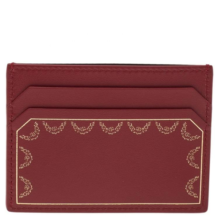 Cartier Red Leather Guirlande de Cartier Card Holder Cartier TLC