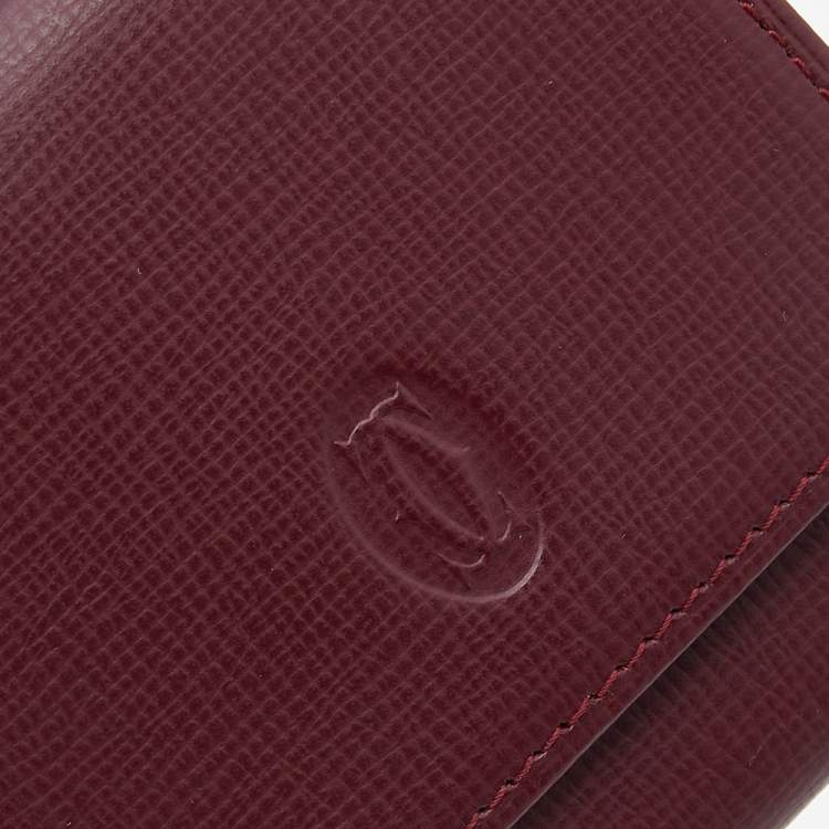 مملوكة مسبقًا Cartier Burgundy Leather Must de Cartier Coin Purse