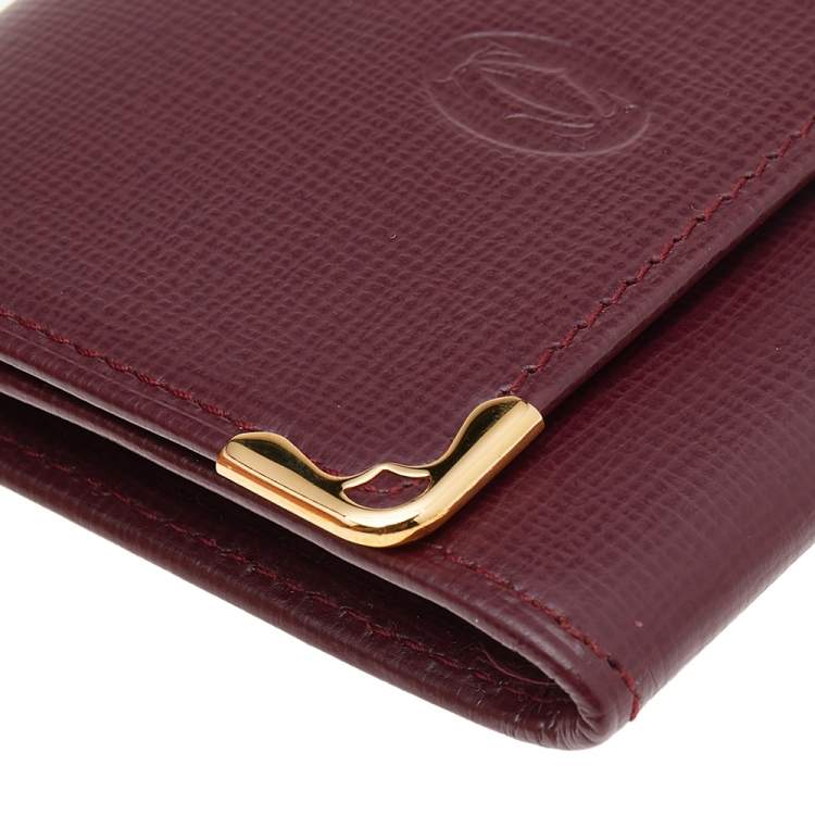 مملوكة مسبقًا Cartier Burgundy Leather Must de Cartier Coin Purse