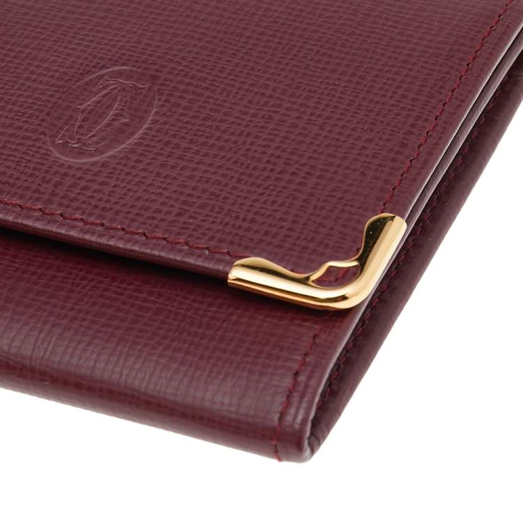 مملوكة مسبقًا Cartier Burgundy Leather Must de Cartier Coin Purse