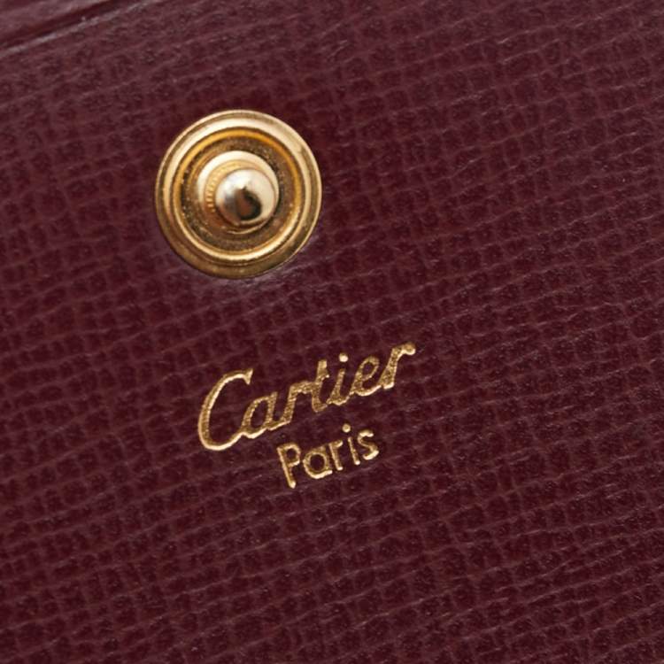 مملوكة مسبقًا Cartier Burgundy Leather Must de Cartier Coin Purse