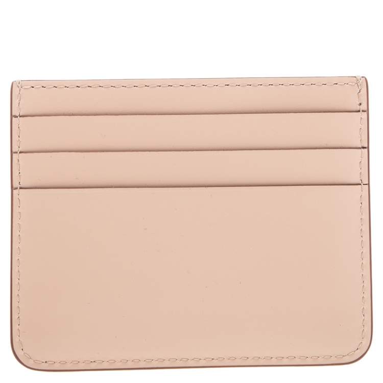 Pre Owned Cartier Beige Leather Double C De Cartier Card Holder 