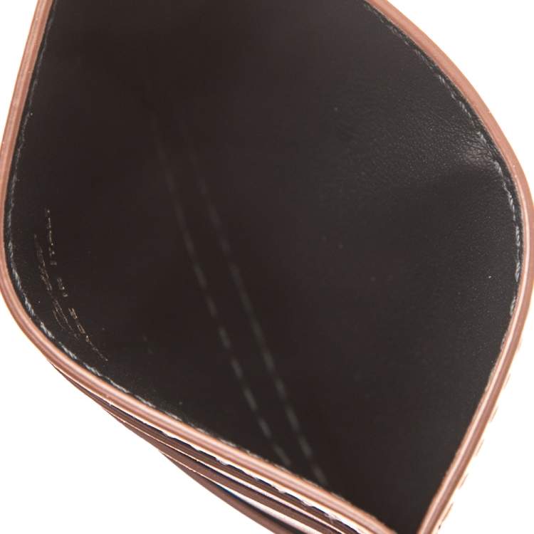 Pre Owned Cartier Beige Leather Double C De Cartier Card Holder 