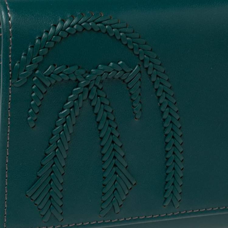 Pre Owned Cartier Green Leather Flap Continental Wallet