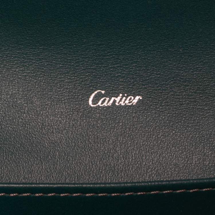 Pre Owned Cartier Green Leather Flap Continental Wallet