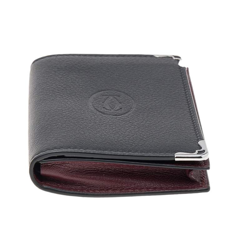 Pre Owned Cartier Black Leather Must de Cartier Card Holder