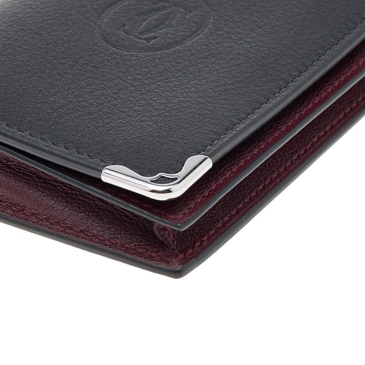 Pre Owned Cartier Black Leather Must de Cartier Card Holder