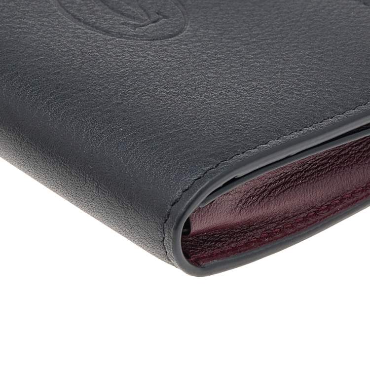 Pre Owned Cartier Black Leather Must de Cartier Card Holder