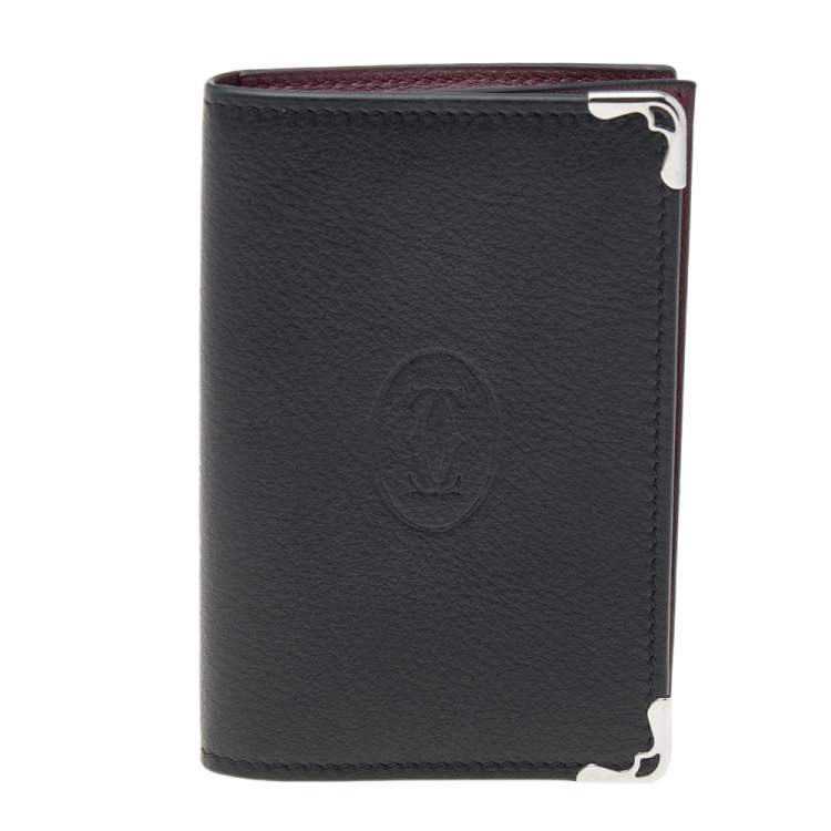 Pre Owned Cartier Black Leather Must de Cartier Card Holder