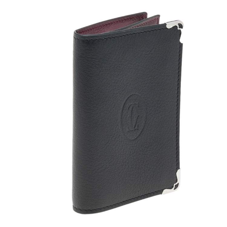 Pre Owned Cartier Black Leather Must de Cartier Card Holder