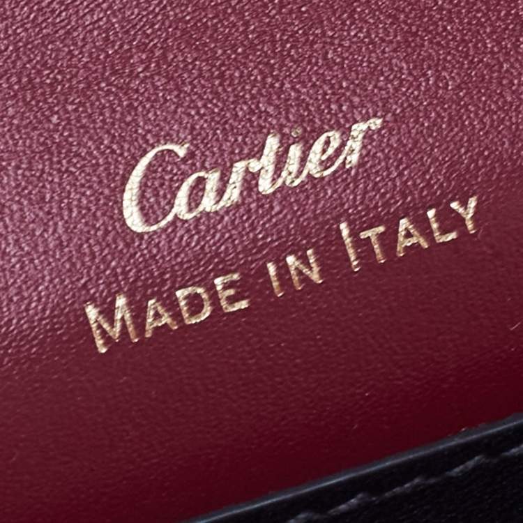 مملوكة مسبقًا Cartier Burgundy Leather Double C de Cartier Mini Wallet