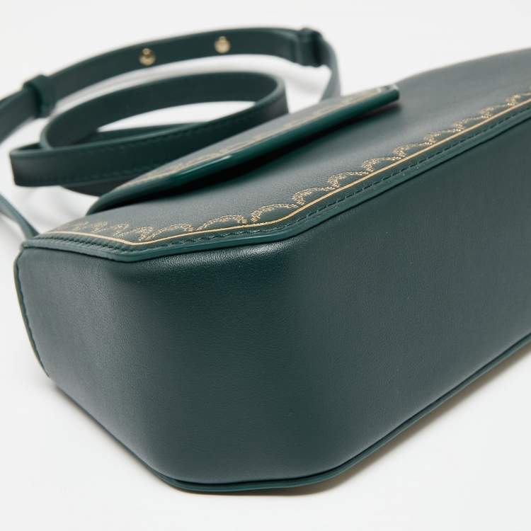 Pre Owned Cartier Green Guirlande De Cartier Nano Clutch 