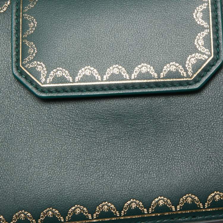 Pre Owned Cartier Green Guirlande De Cartier Nano Clutch 