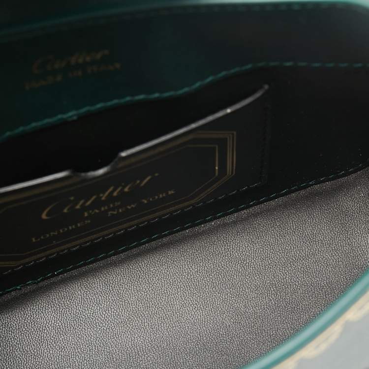 Pre Owned Cartier Green Guirlande De Cartier Nano Clutch 