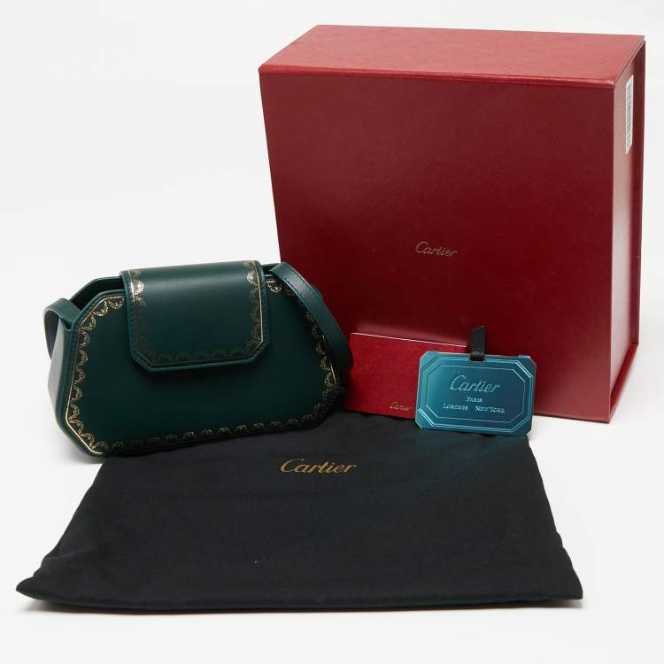 Pre Owned Cartier Green Guirlande De Cartier Nano Clutch 