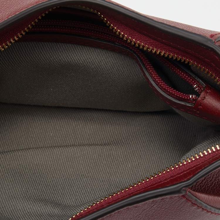 Pre Owned Cartier Burgundy Leather C De Cartier Clutch