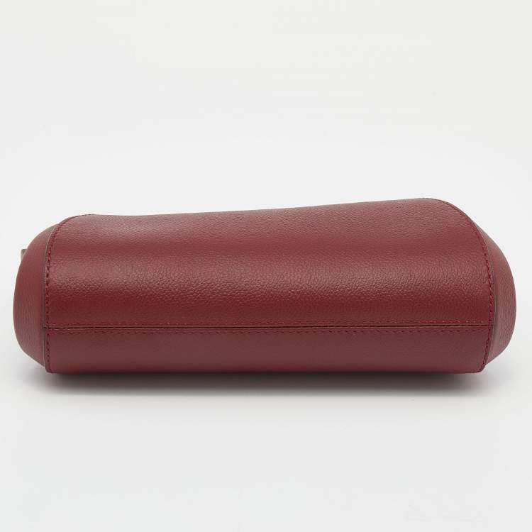 Pre Owned Cartier Burgundy Leather C De Cartier Clutch