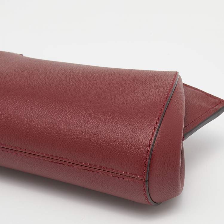 Pre Owned Cartier Burgundy Leather C De Cartier Clutch
