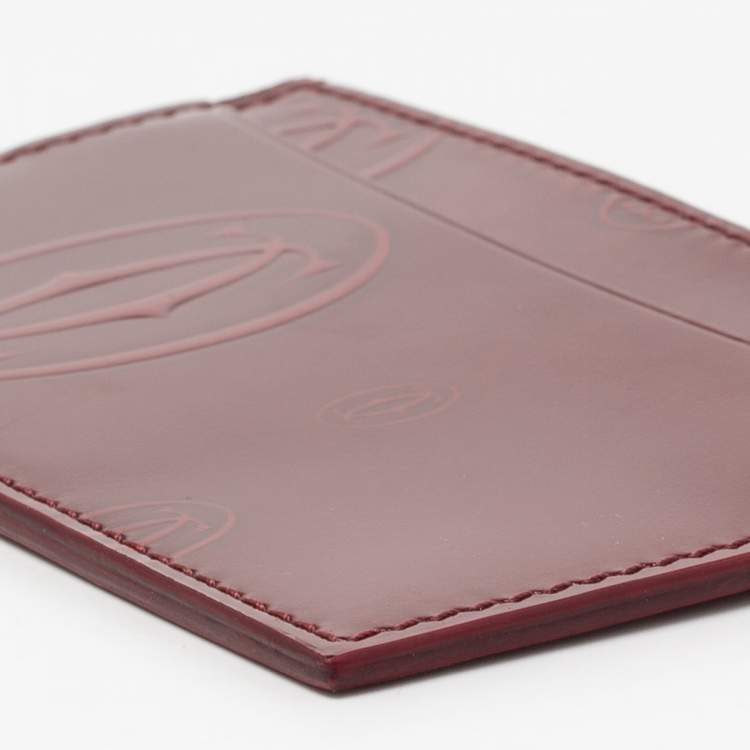 Pre Owned Cartier Red Patent Leather Happy Birthday Card Holder