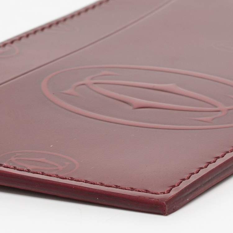 Pre Owned Cartier Red Patent Leather Happy Birthday Card Holder