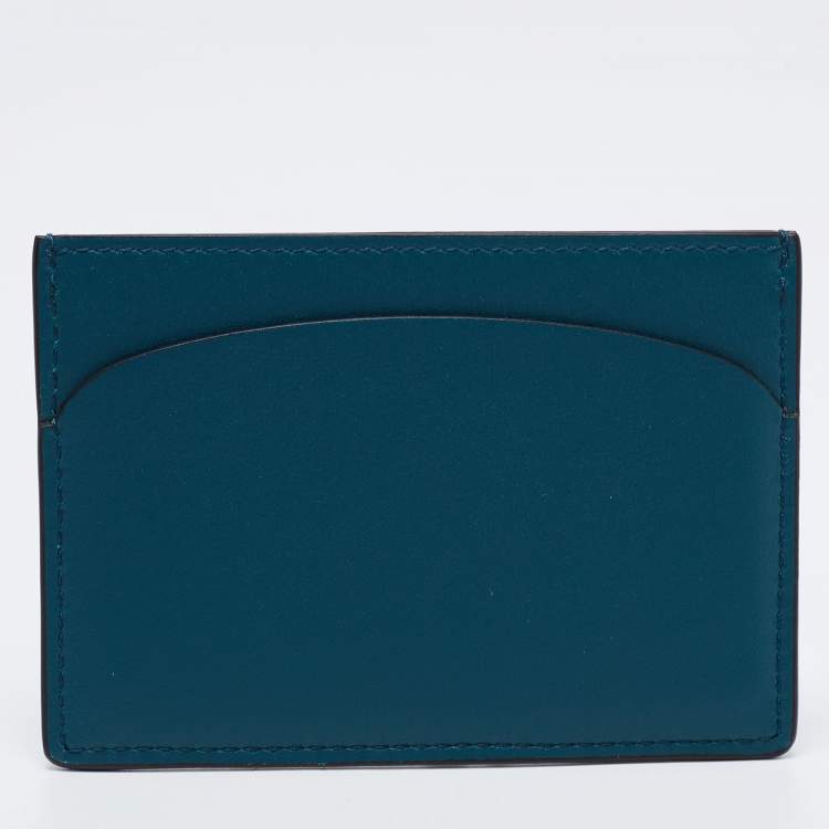 Pre Owned Cartier Peacock Green Leather Must de Cartier Simple Card Holder