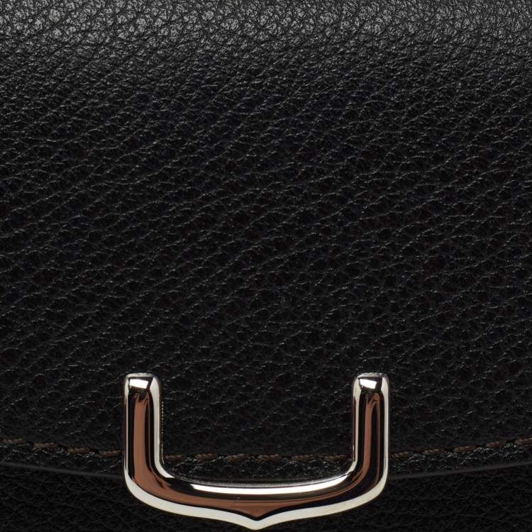 مملوكة مسبقًا Cartier Black Leather C De Cartier Compact Wallet