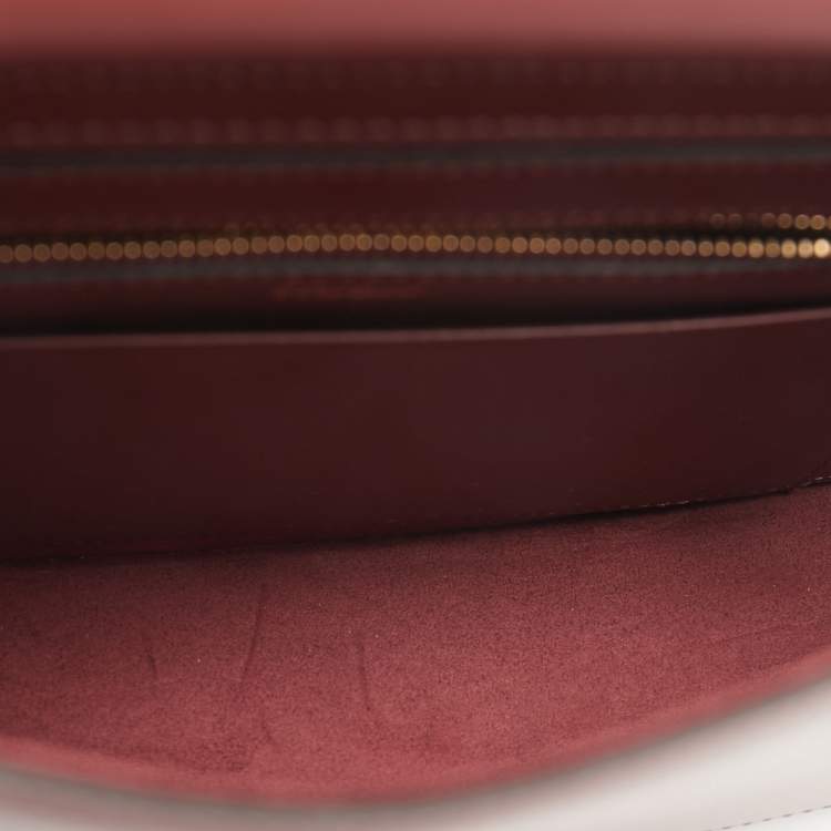 Pre Owned Cartier Maroon Leather Must De Cartier Carnassiere Shoulder Bag