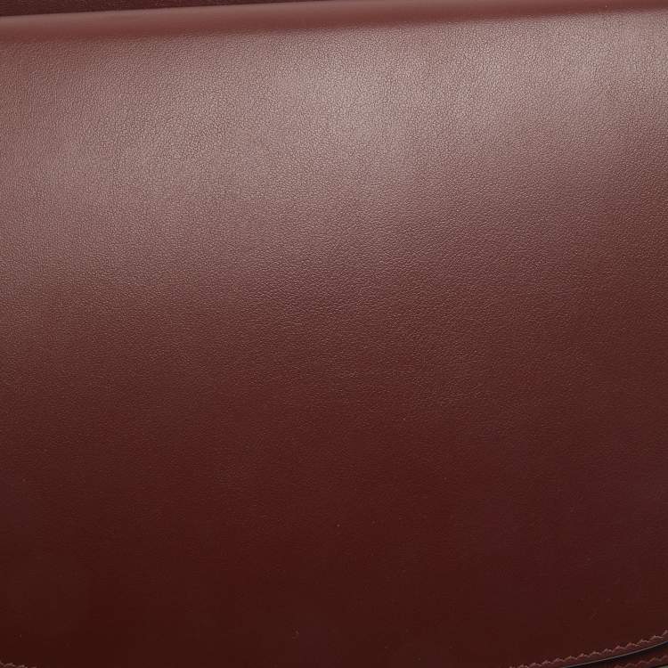 Pre Owned Cartier Maroon Leather Must De Cartier Carnassiere Shoulder Bag
