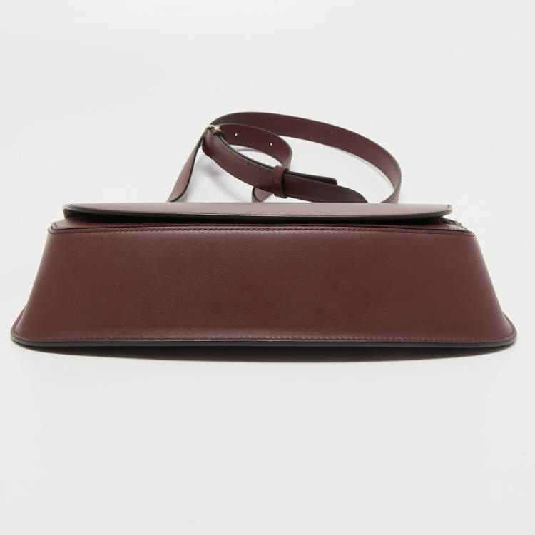 Pre Owned Cartier Maroon Leather Must De Cartier Carnassiere Shoulder Bag