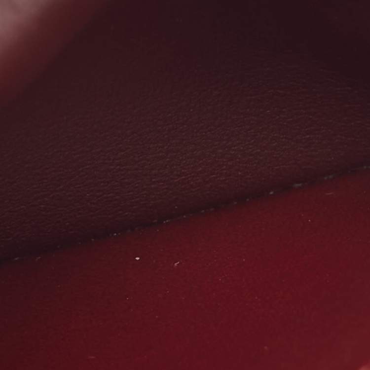 Pre Owned Cartier Burgundy Leather Must De Cartier Card Holder