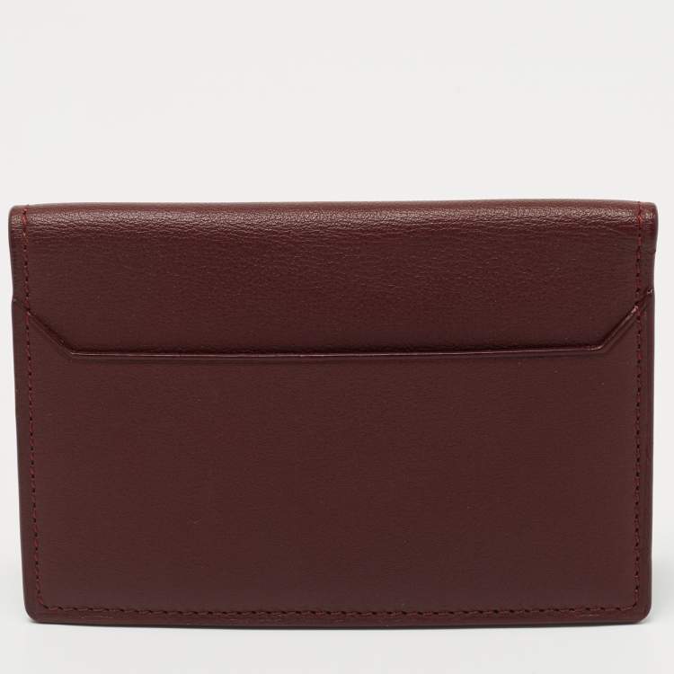 Pre Owned Cartier Burgundy Leather Must De Cartier Card Holder