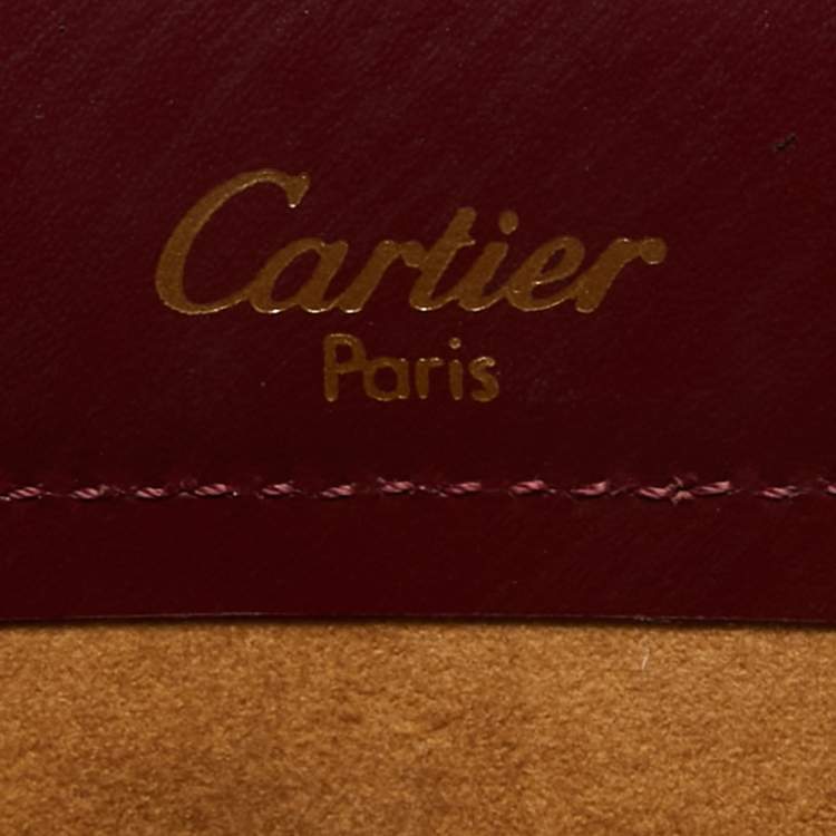 Pre Owned Cartier Burgundy Leather Trinity Bag