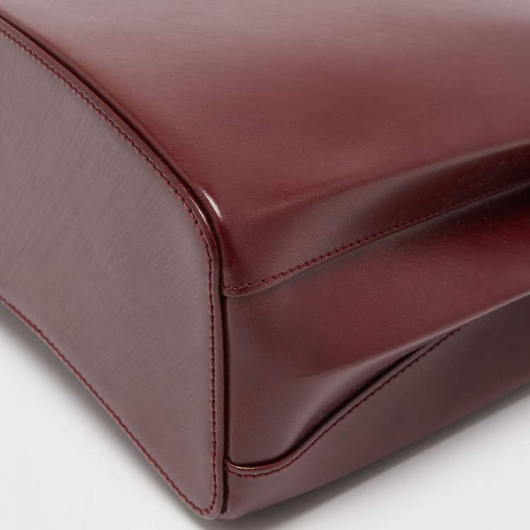Pre Owned Cartier Burgundy Leather Trinity Bag