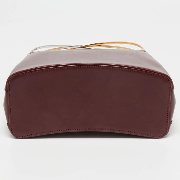 Pre Owned Cartier Burgundy Leather Trinity Bag
