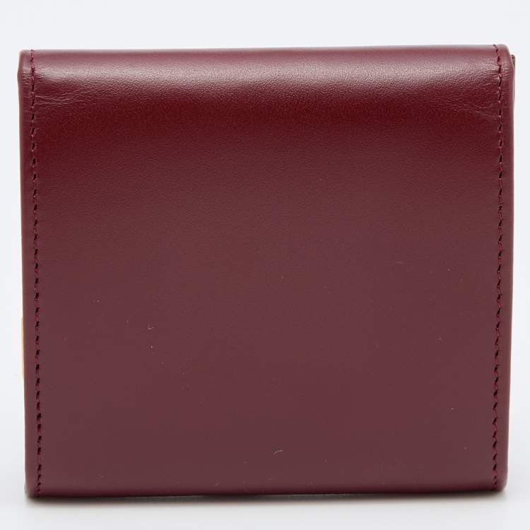 مملوكة مسبقًا Cartier Burgundy Leather Must De Cartier Square Coin Purse