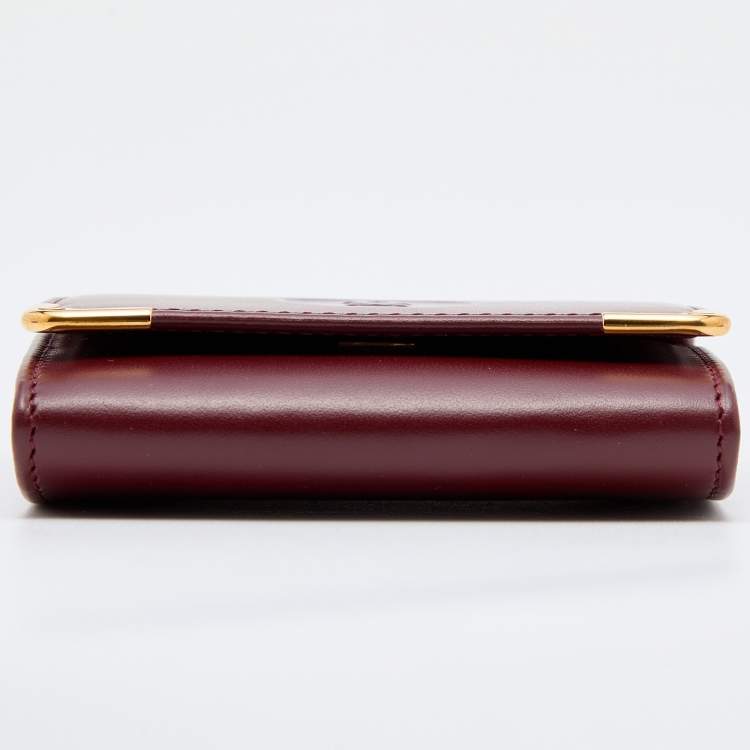 مملوكة مسبقًا Cartier Burgundy Leather Must De Cartier Square Coin Purse