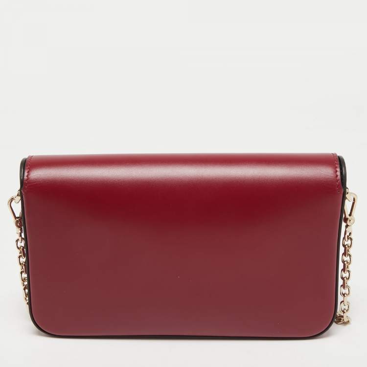 Pre Owned Cartier Red Leather Double C de Cartier Shoulder Bag