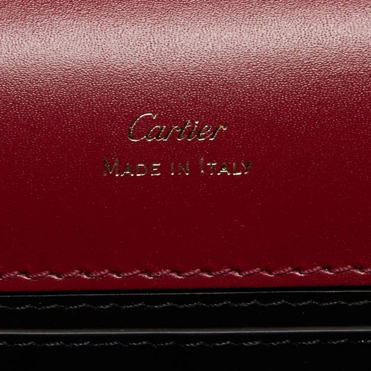 Pre Owned Cartier Red Leather Double C de Cartier Shoulder Bag