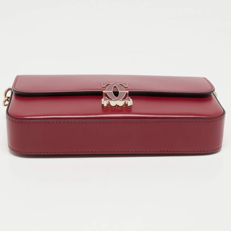 Pre Owned Cartier Red Leather Double C de Cartier Shoulder Bag