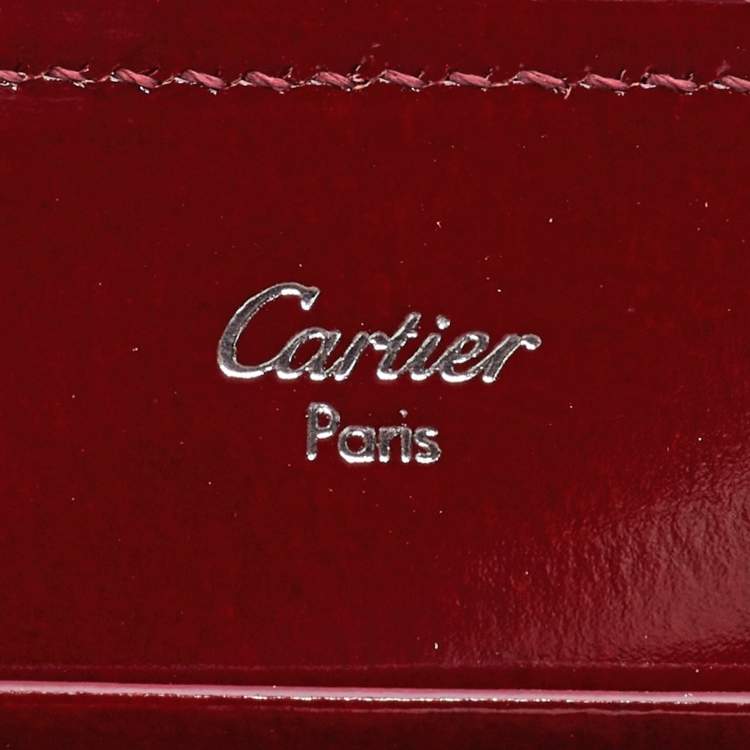 مملوكة مسبقًا Cartier Red Glossy Leather Happy Birthday Zip Around Wallet