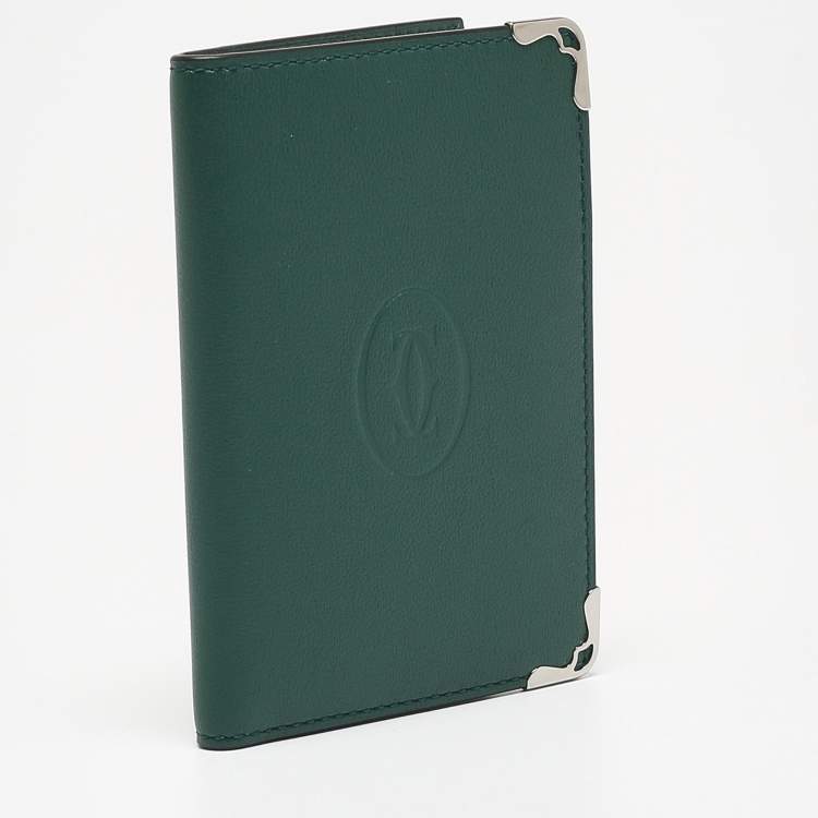 Pre Owned Cartier Green Leather Must de Cartier 4CC Card Holder