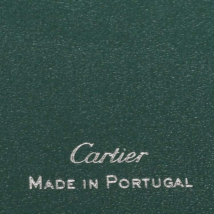 Pre Owned Cartier Green Leather Must de Cartier 4CC Card Holder