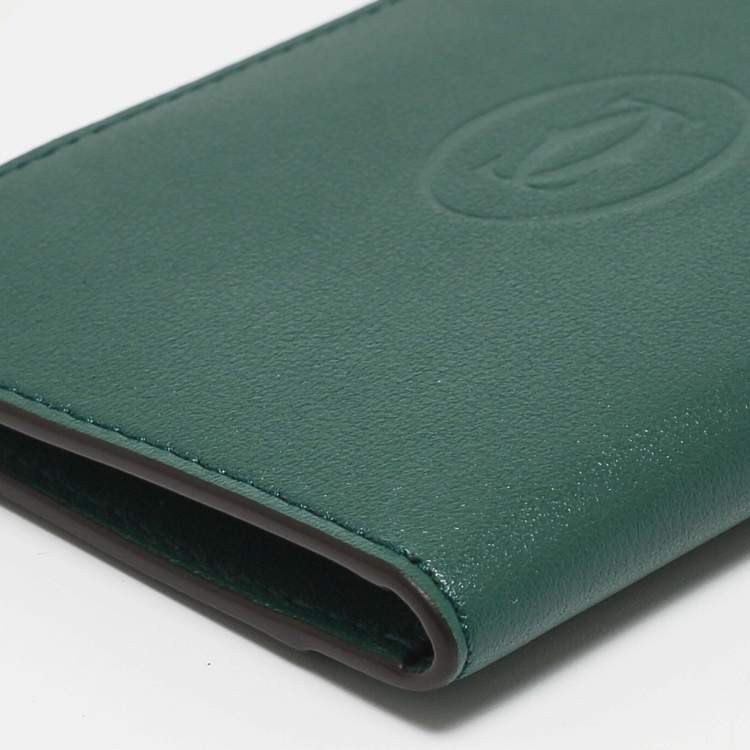 Pre Owned Cartier Green Leather Must de Cartier 4CC Card Holder
