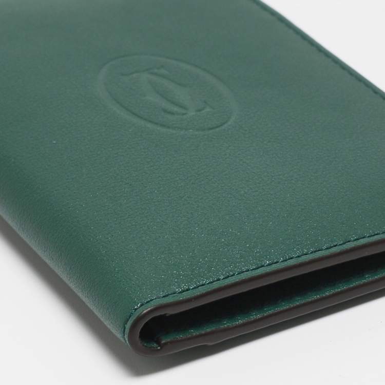 Pre Owned Cartier Green Leather Must de Cartier 4CC Card Holder