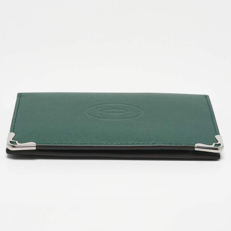 Pre Owned Cartier Green Leather Must de Cartier 4CC Card Holder