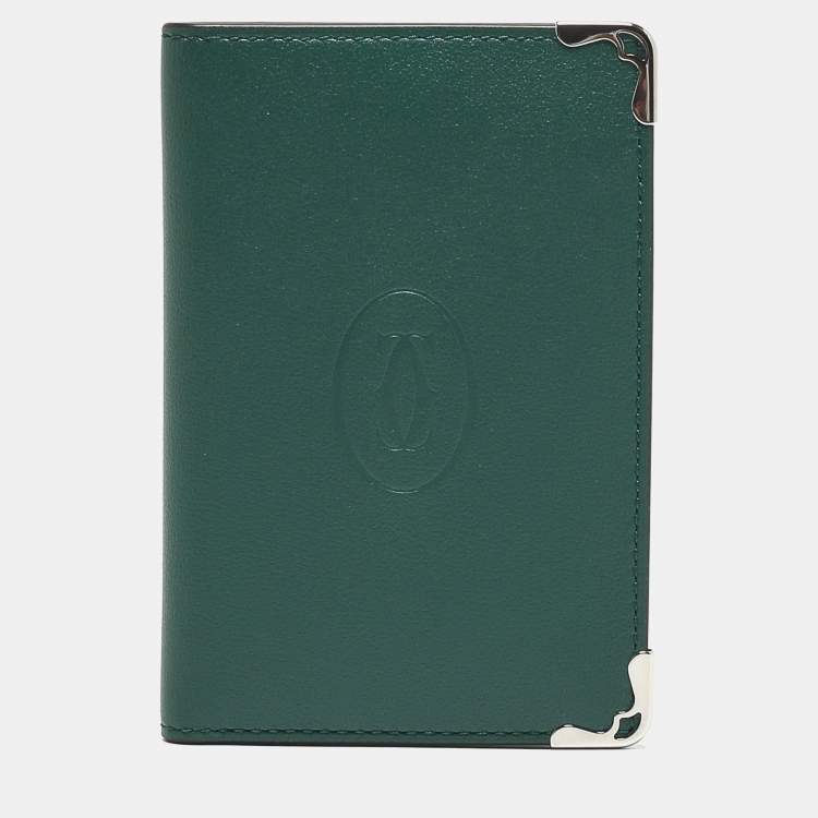 Pre Owned Cartier Green Leather Must de Cartier 4CC Card Holder