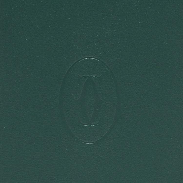 Pre Owned Cartier Green Leather Must de Cartier 4CC Card Holder
