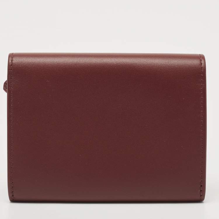 Pre Owned Cartier Burgundy Leather Mini Must de Cartier Wallet 