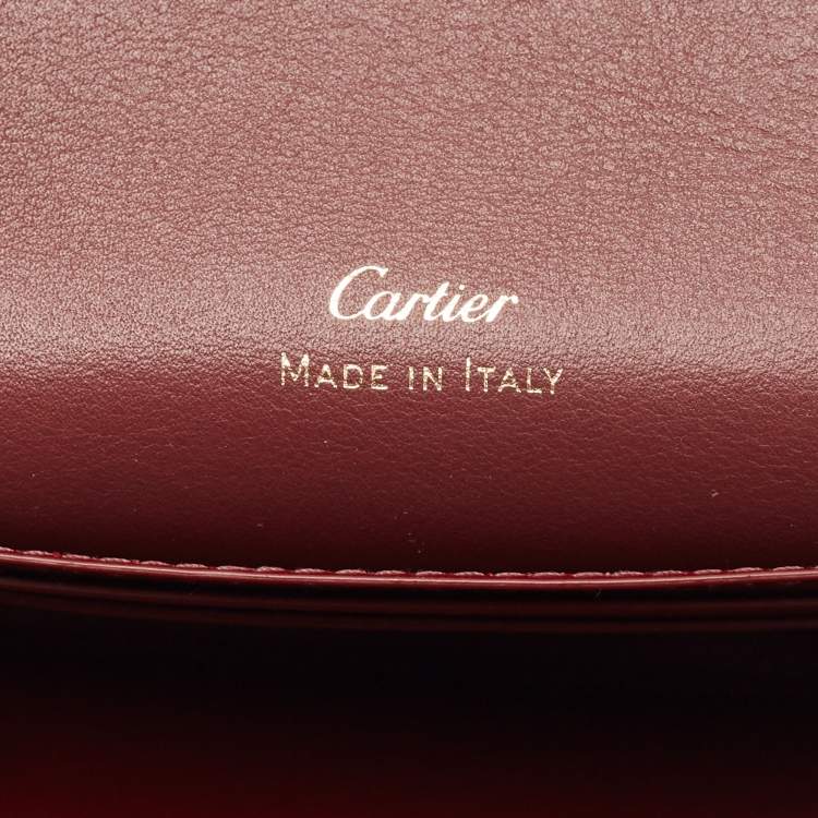 Pre Owned Cartier Burgundy Leather Mini Must de Cartier Wallet 
